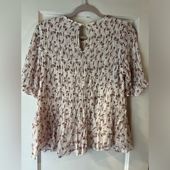 Frame Floral Pleated Blouse S - Picture 9 of 10